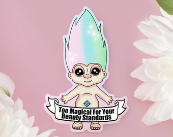 Too Magical For You Kawaii Sticker - Grunge 90s Aesthetic Laptop Sticker