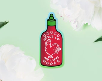 Hot Sauce Food Sticker - Food Art Water Bottle Decals