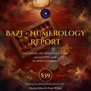 BaZi + Numerology Report — Four Pillars & Five Core Numbers in One PDF