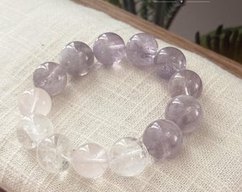 Ametistpärlkristallarmband – Lavender Dream Slushie, lila ädelstenssmycken, lugnande gåva