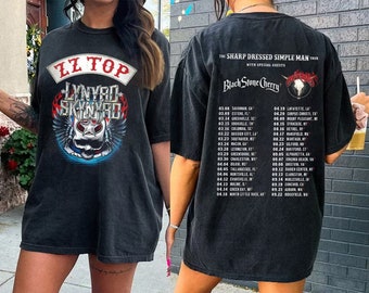 Lynyrd Skynyrd Z-Z Top Tour 2024 Shirt, Sharp Dressed Simple Man US Tour Sweatshirt, Z-Z Top World Tour, 2024 Music Concert, Shirt For Fan