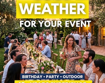 Wettervorhersage für Ihre Veranstaltung, Wetterinspiration am selben Tag für Geburtstag, Party, Hochzeit im Freien – von einer echten Etsy-Hexe