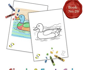 Birds our Friends Coloring Book Vol.29 - Duck, 36 Printable Pages + Color Legend, Ages 3-6, Instant Download PDF