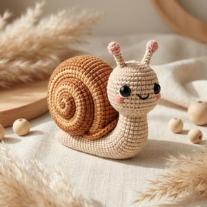 Patron au crochet en forme d'escargot PDF | Animal au crochet | Tutoriel sur les peluches | Téléchargement instantané | Cadeau DIY