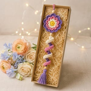 Patrón de molinillo de viento a crochet / Adorno colgante en espiral en PDF / Decoración de jardín hecha a mano / Descarga instantánea
