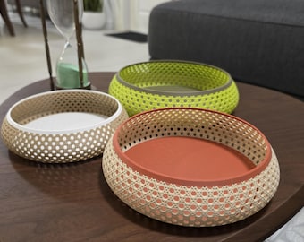 Woven-inspired Rattan style Catch-all bowl
