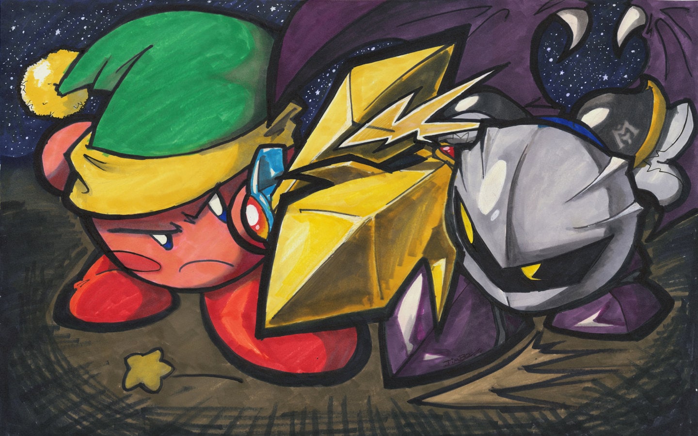 Kirby Vs. Meta Knight 11x17 Print - Etsy