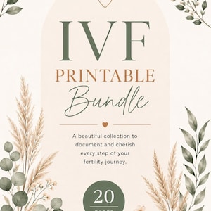 IVF Printable Bundle | 20 Page Fertility Journal | IVF Planner | Instant Digital Download