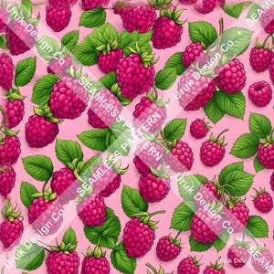 Sweet Pink Raspberries Seamless Pattern | Vibrant Berry Digital Paper for Fabric and Wallpaper