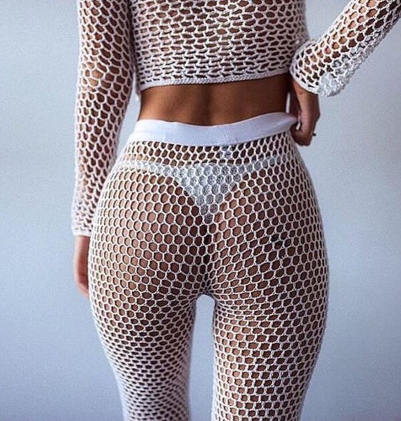 fishnet pants bathing suit