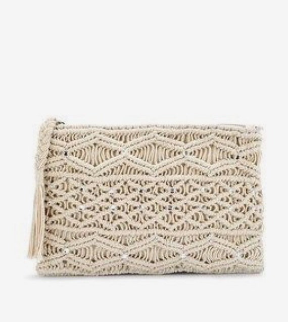 macrame clutch bag