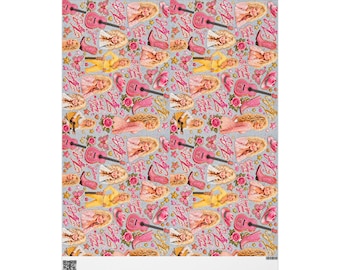 Retro Dolly Parton collage Wrapping Paper | Music Icon pattern