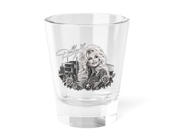 Dolly Portrait Shot Glass | Truck Floral Emblem, 1.5oz