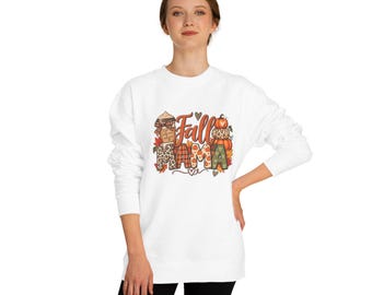 Fall Mama Sweatshirt | Autumn Pumpkins, Leaves, Plaid & Leopard Print