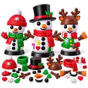Interchangeable Snowman 3D Print Files, Customizable Christmas Ornaments (STL/3MF)/digital download