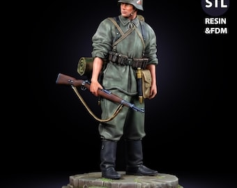 Figurines de soldats de la Seconde Guerre mondiale (fichier STL), figurines de jeux de guerre, figurines de dioramas, armée de la Seconde Guerre mondiale imprimable en 3D, jeux de plateau