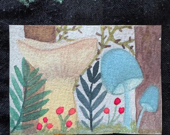 Mushroom Magic, Artist Trading Card, ACEO