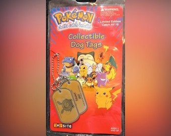 Pokemon Collectible Dog Tags - Red and Yellow
