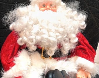 Festive Santa Claus Holiday Decor in Red and White