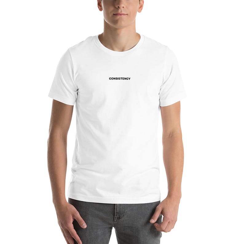 Embroidered Consistency Tee, Hybrid Athlete Gift, Made to Order (100% Cotton) afbeelding 2