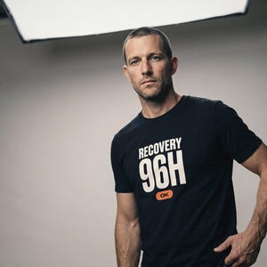Recovery 96H OK Hybrid Athlete Shirt, Funny Post Race Tee, Fitness Racing Gift for Runners and Gym Lovers, Unisex Workout Top image 1