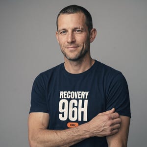 Recovery 96H OK Hybrid Athlete Shirt, Funny Post Race Tee, Fitness Racing Gift for Runners and Gym Lovers, Unisex Workout Top image 2