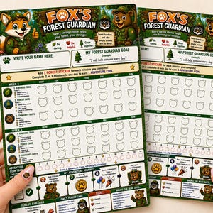 Fox's Forest Guardian Quest Printable Reward Chart (Ages 6-10) (Digital Download)