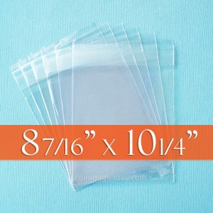 100 8 7/16 x 10 1/4 Inch Resealable Cello Bags for 8x10 Prints, Acid Free Crystal Clear Photo Packaging