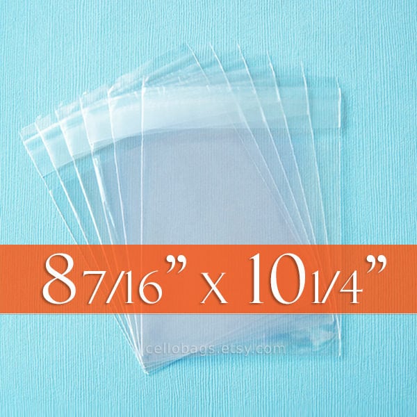 300 8 7/16 x 10 1/4 Inches, Resealable Cello Bags for 8x10 Prints, Acid Free Crystal Clear Photo Packaging