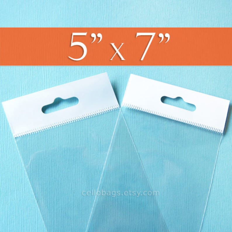 300 5 X 7 Inch Hang Top Clear Resealable Cello Bags Etsy