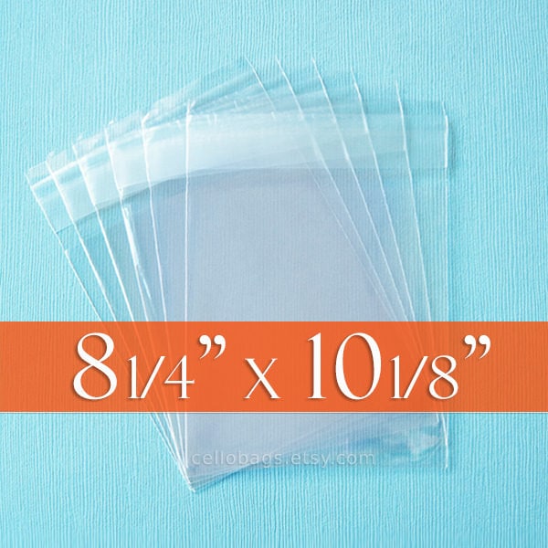 100 8 1/4 x 10 1/8 Cello Bags for 8x10 Photo