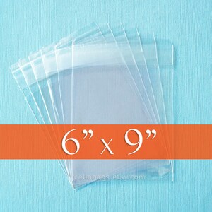 1000 6 x 9 Inch  Clear Resealable Cello Bags, Plastic Packaging, Acid Free