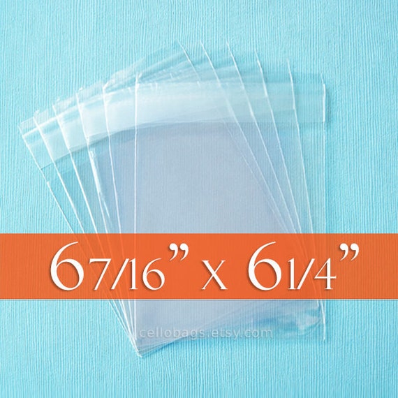 Amazon.com: UNIQUEPACKING 100 Pcs 6 7/16 X 6 1/4 Clear Resealable Cello  Cellophane Bags Good for 6x6 Square Card : Health & Household
