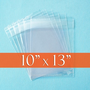 100 10 x 13  Inches, Resealable Cello Bags, Acid Free Crystal Clear Photo Packaging