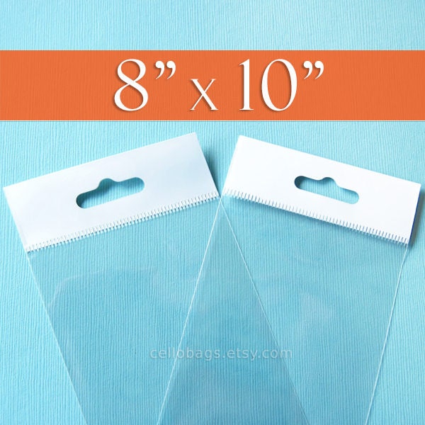 Buy 100 8x10 Inch HANG TOP Clear Resealable Cello Bags Packaging