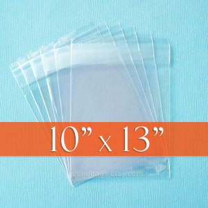 200 10 x 13 Inch Resealable Cello Bags , Acid Free Crystal Clear Photo Packaging