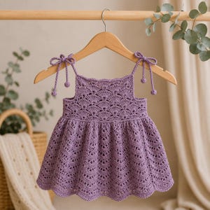 Easy Baby Dress Crochet Pattern PDF, Shell Lace Baby Dress, Newborn Dress Pattern, 0-3 Months, Christening Dress, Easy Crochet PDF