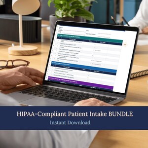 HIPAA Compliance Bundle | Patient Intake Checklist Excel + PDF Guide | Digital Download
