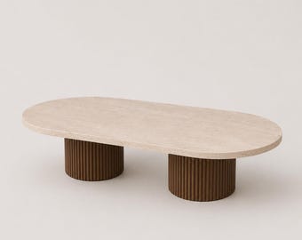 Zak Coffee Table with Wooden Base