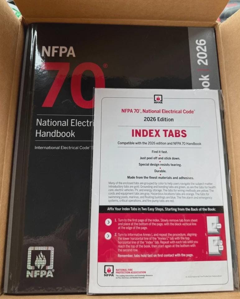 NFPA 70, National Electrical Code (NEC) Handbook 2026 Hardcover + Index tabs