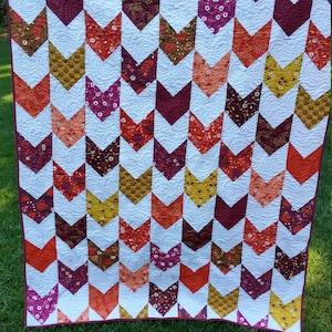 One Way Throw Quilt, Modern Quilt, Contemporary Quilt, Quilt made from Enchanted Fabric by Alisse Courter.