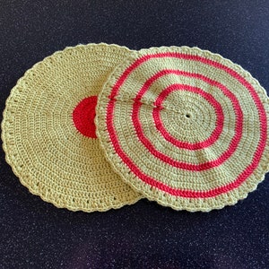 Vintage look Crocheted Potholders, Set of Two