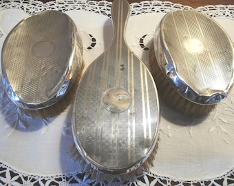 Vintage Sterling Silver Dressing Set – Birmingham Hallmarked Brushes