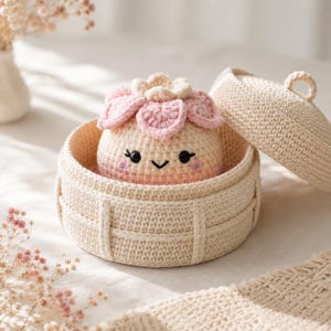 Kawaii Dumpling Crochet Pattern, Amigurumi Steamer Basket, Beginner Friendly PDF