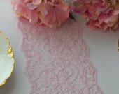 10 yard roll Pink Lace 6 quot wide Last piece DIY wedding Baby shower Bridal Shower Pink Clothing lace Soft for blanket edge
