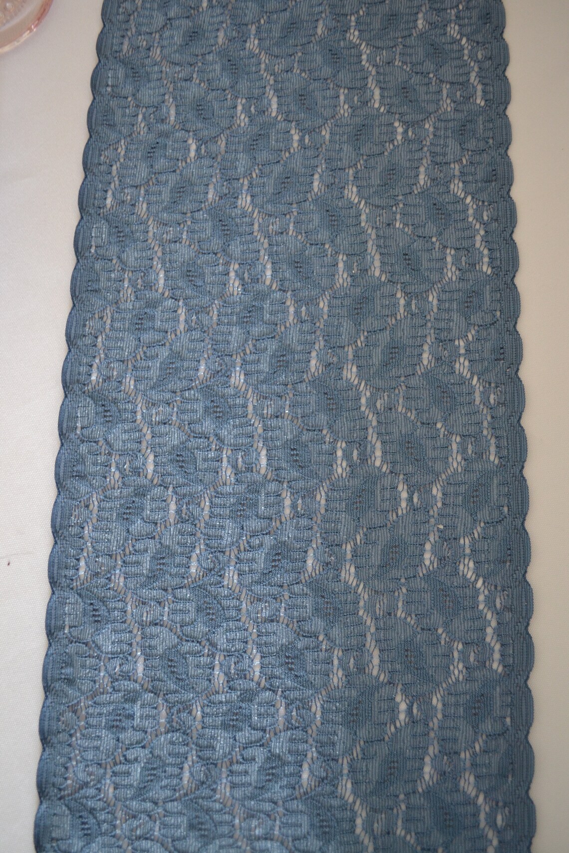 Steel Blue Lace Table Runner 8 wide Choose 2 Etsy
