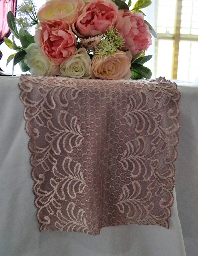 Quartz mauve lace table runner 10 wide 2FT 24 FT/ends Etsy