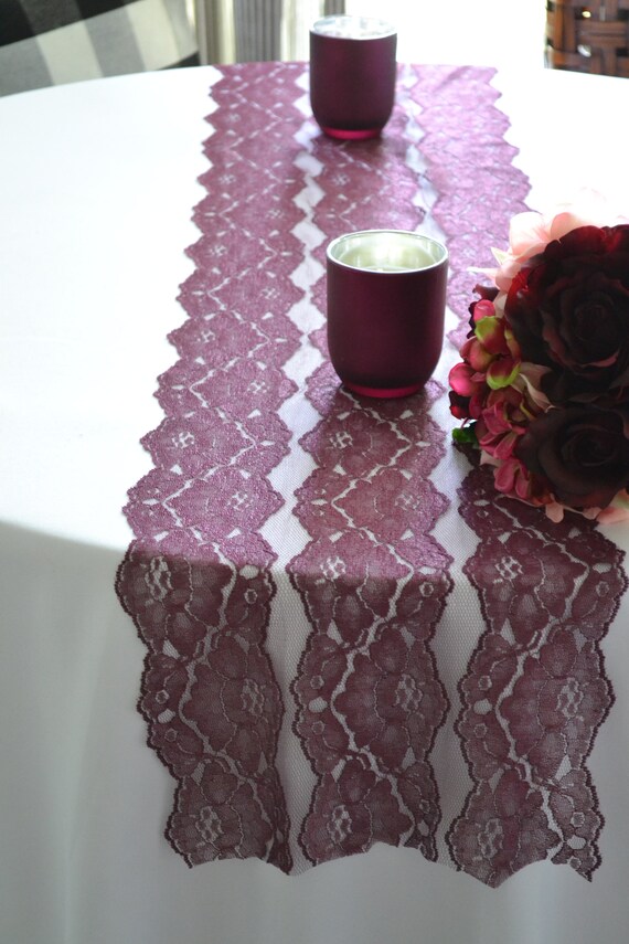 WINE LACE Table runner 9.5 wide 3FT17 Ft length/Cut Etsy