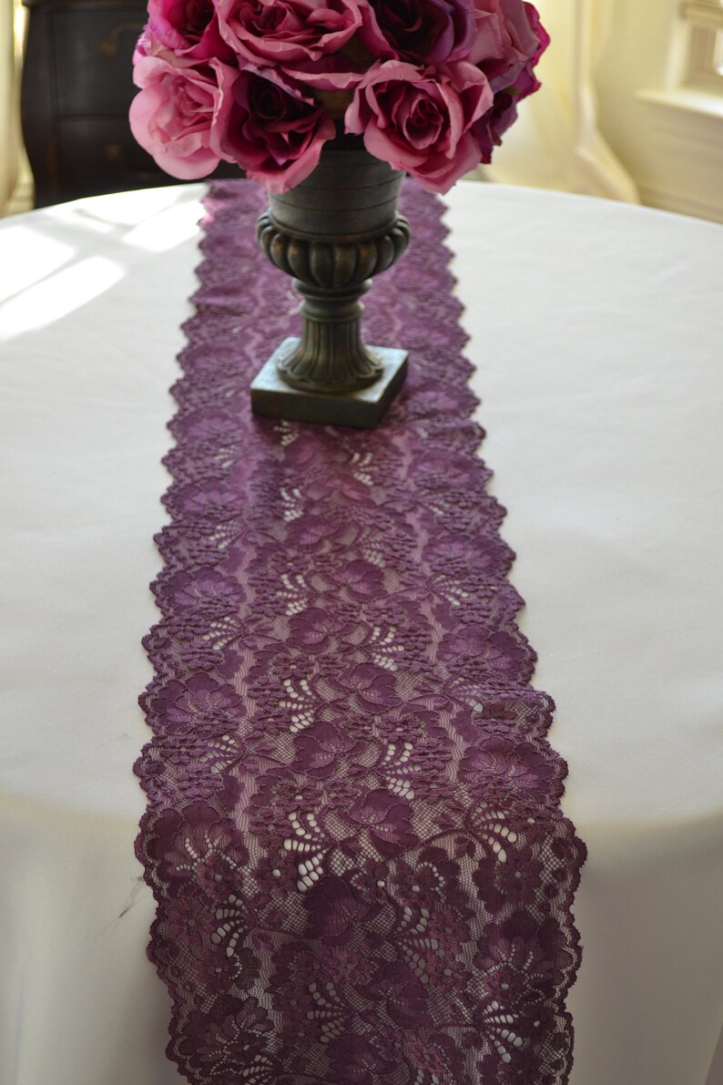 Plum Lace table runner 8 wide choose your length 3FT 30 Etsy