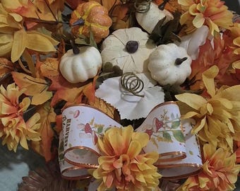 Fall wreath, bright and welcoming